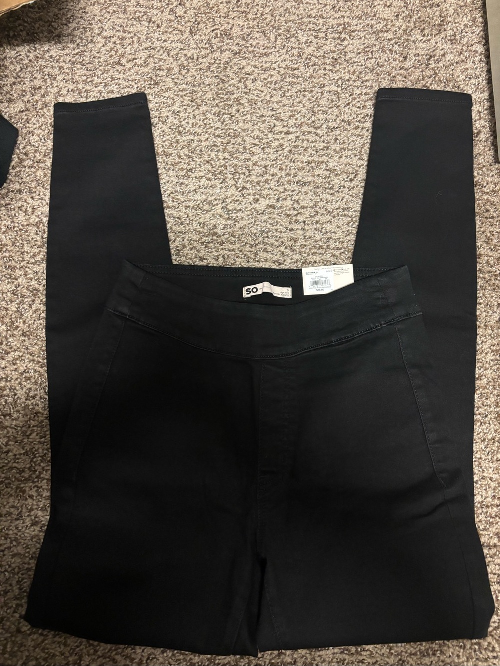 SO NWT High-Rise Pull On Jeggings, Black, Small